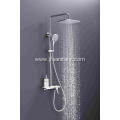 Square Shower Mixer Set With Marble Shelf